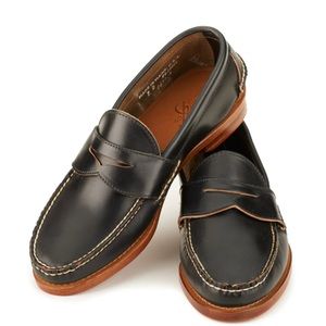 Men’s Rancourt & Co handmade cordovan leather loafers, size 9